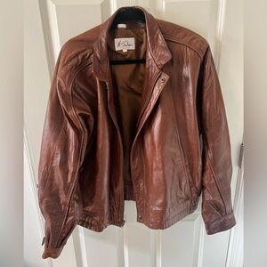 Vintage brown leather jacket - M. Julian - Size 44